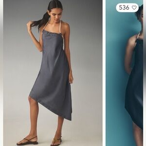 Let Me Be Rope Neck Asymmetrical Denim Midi Dress from Anthropologie LikeNew S